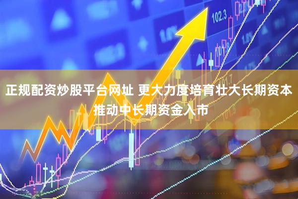 正规配资炒股平台网址 更大力度培育壮大长期资本 推动中长期资金入市